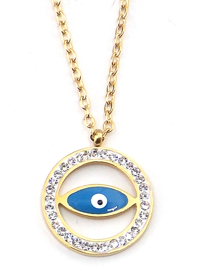 Colgante de acero en forma de ojo (dorado)