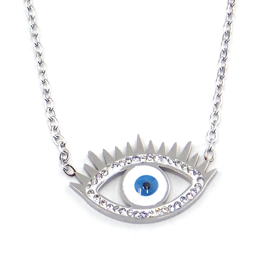 Colgante de acero en forma de ojo (plateado)