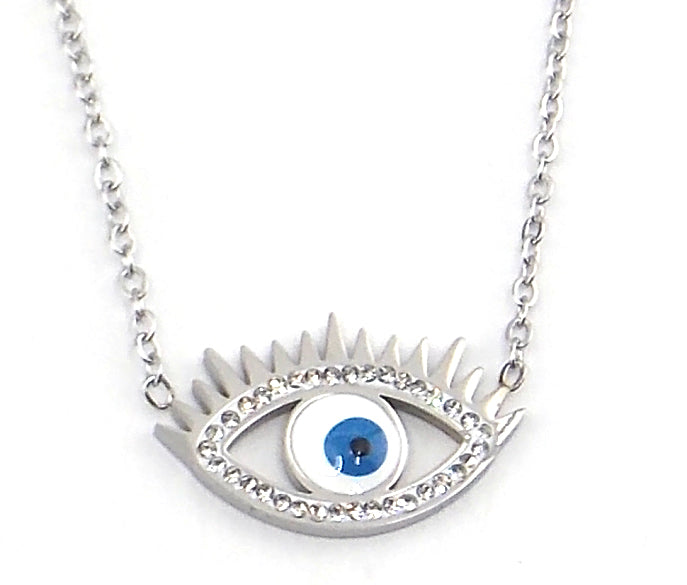 Colgante de acero en forma de ojo (plateado)