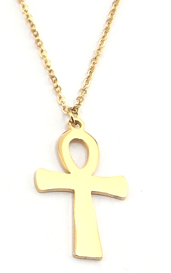 Colgante de acero en forma de Ankh (dorado)