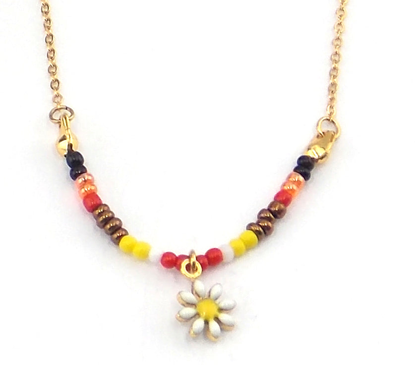 Colgante de acero en forma de flor (dorado)