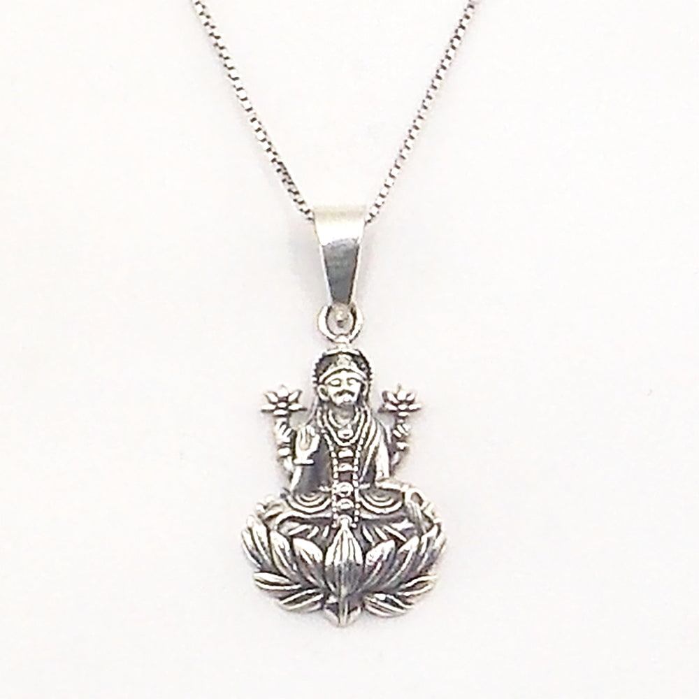 Colgante de plata de ley de Lakshmi de 27x15mm aprox. Con cadena de 45cm