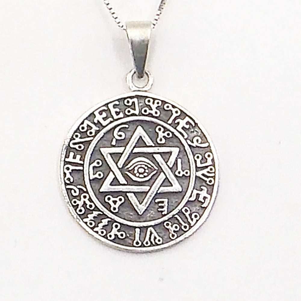 Colgante de plata de ley de Estrella de David de 28mm aprox. Con cadena de 45cm