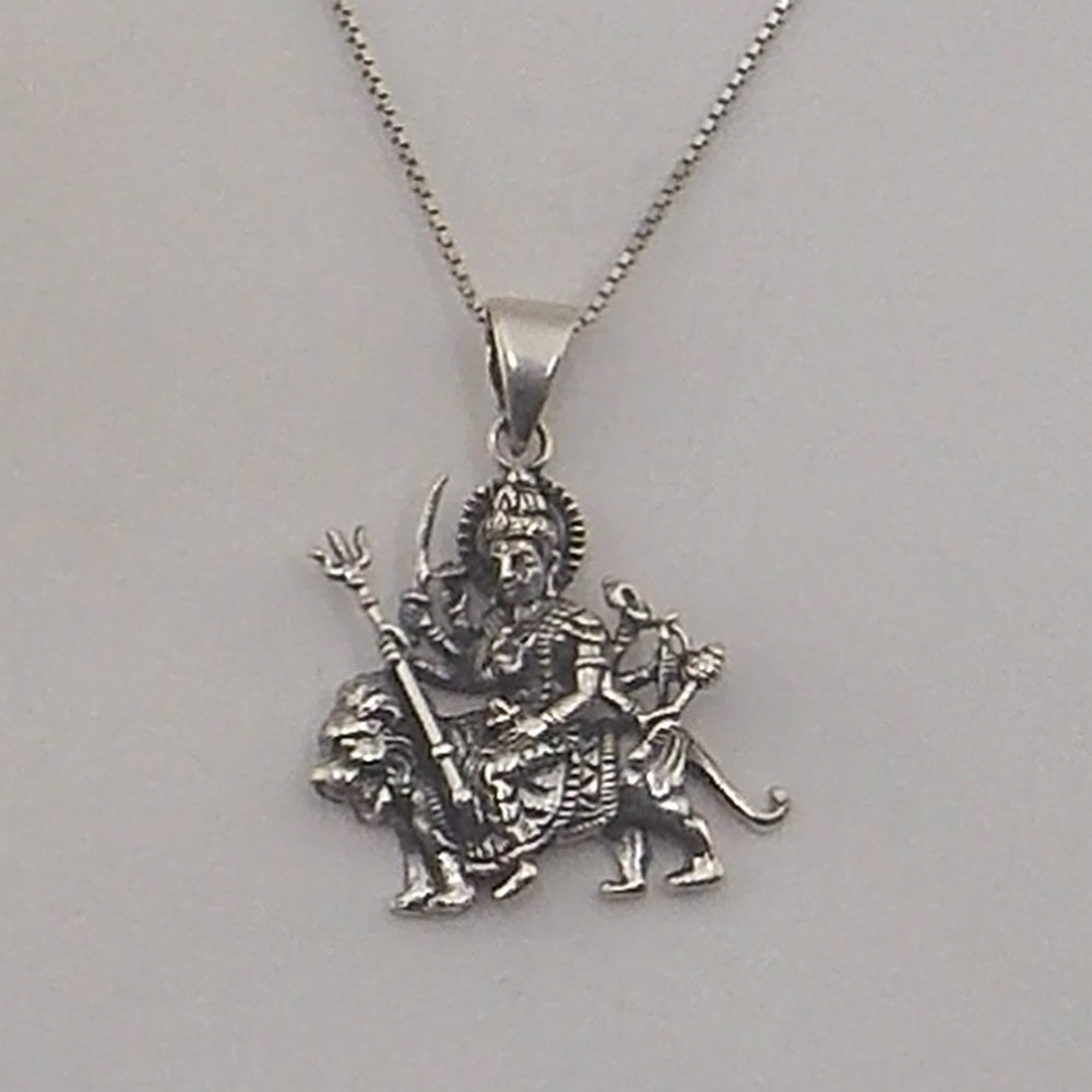 Colgante de plata de ley de Durga de 28x25mm aprox. Con cadena de 45cm
