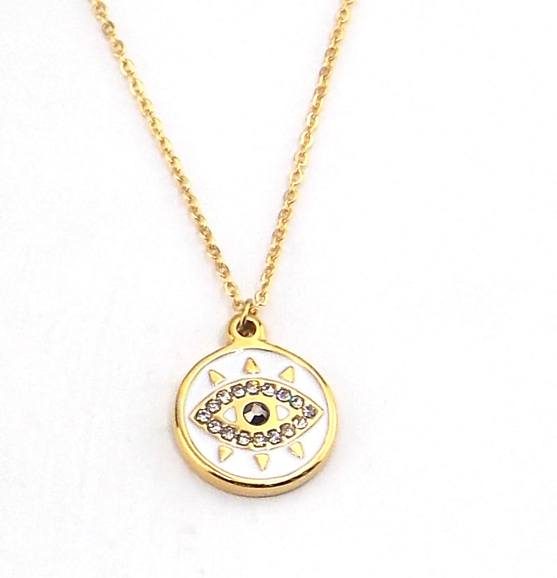 Colgante de acero en forma de ojo (dorado)