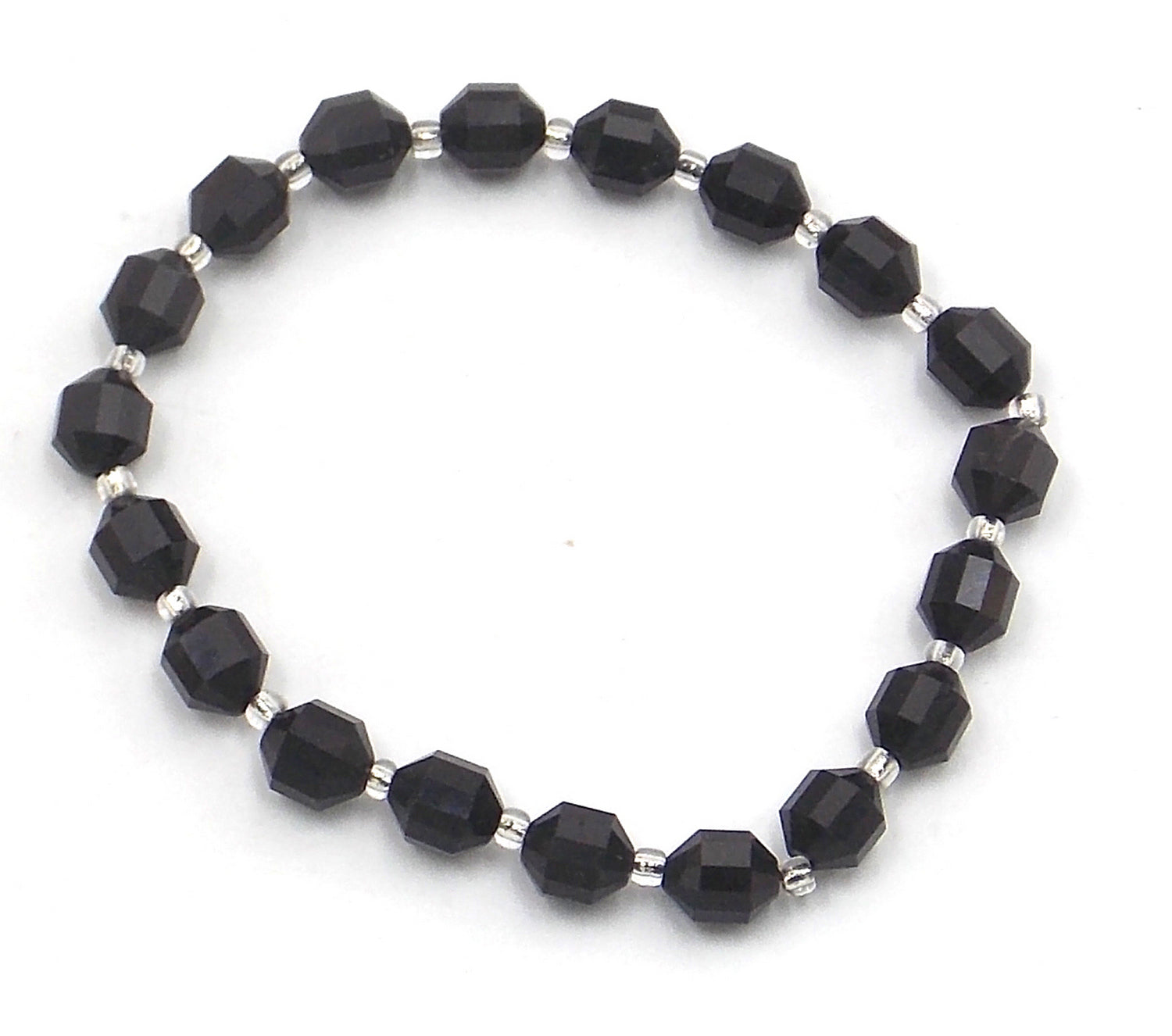 Pulsera de Turmalina negra de 7mm facetada