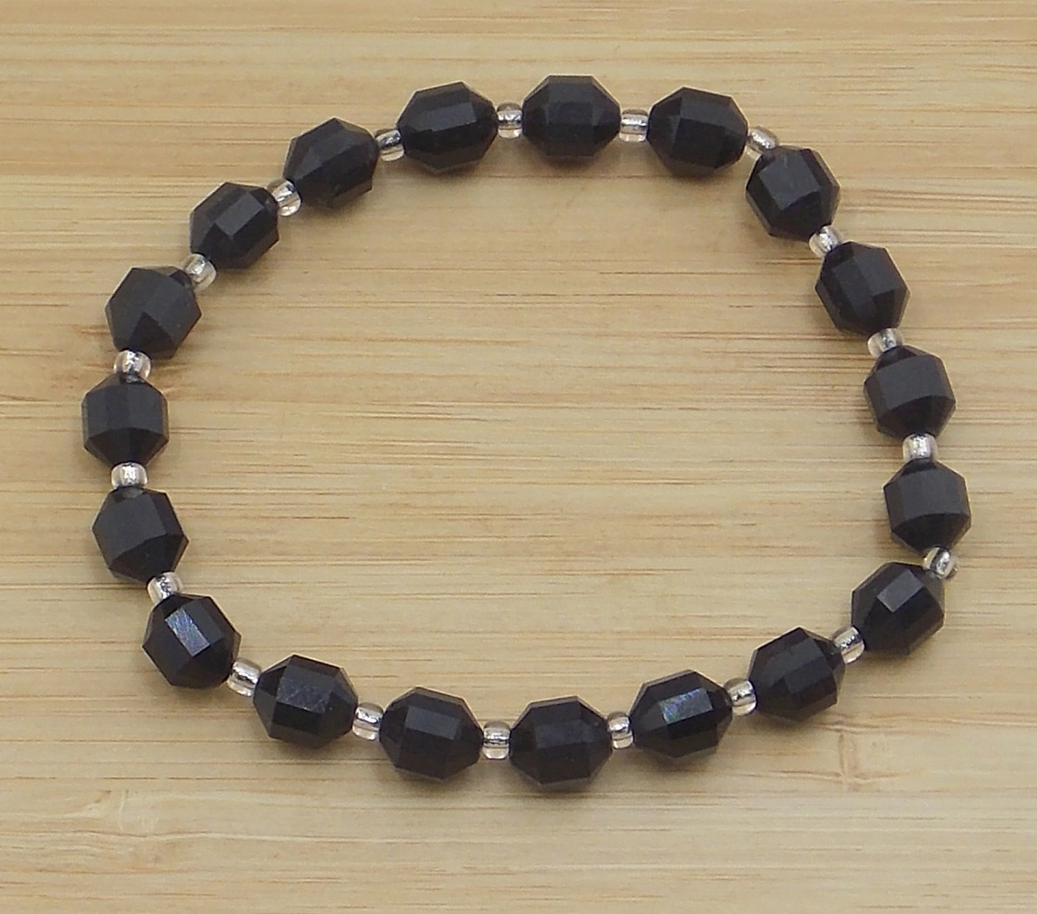 Pulsera de Turmalina negra de 7mm facetada