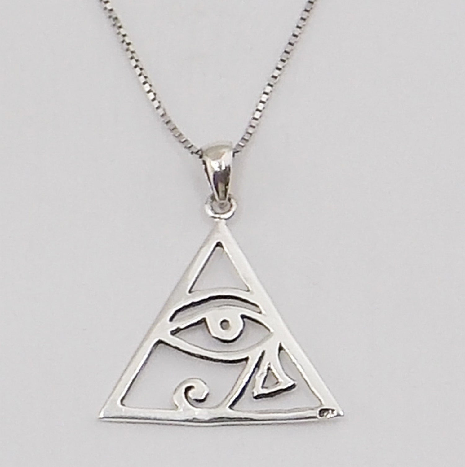 Colgante de plata de ley de Ojo de Horus de 22mm con cadena de 45cm