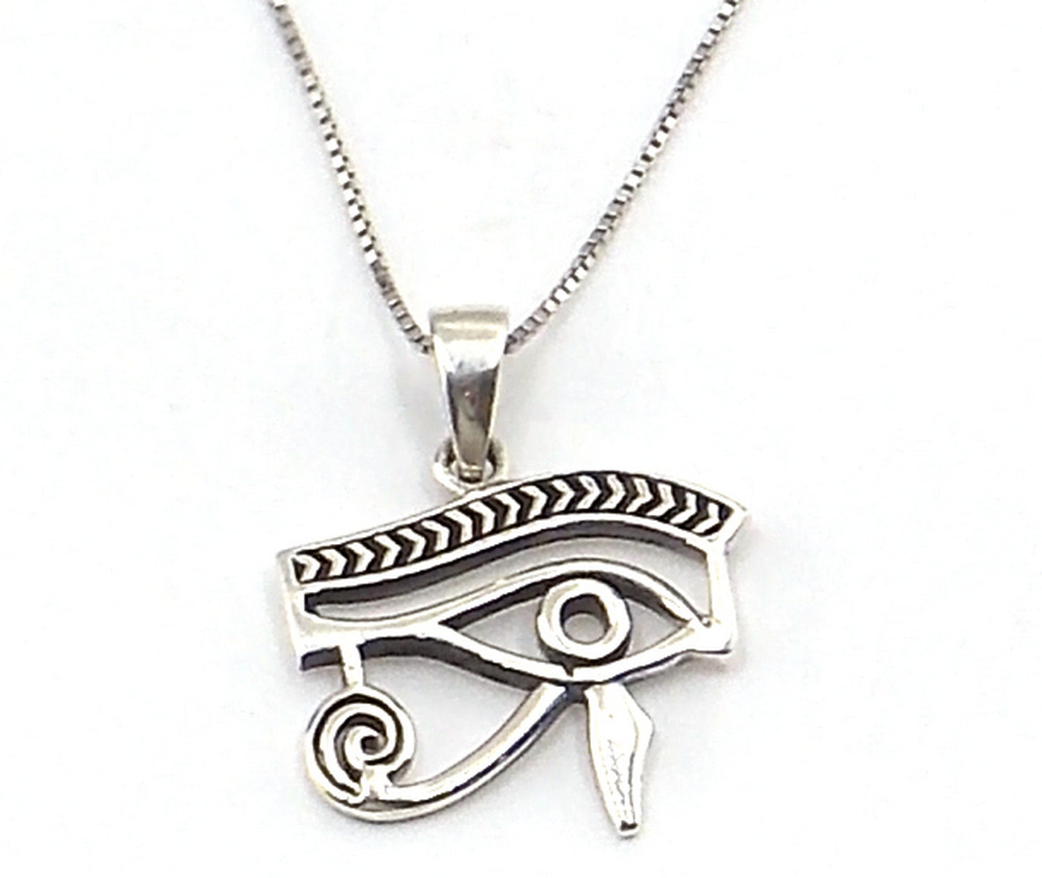 Colgante de plata de ley de Ojo de Horus de 20x23mm con cadena de 45cm
