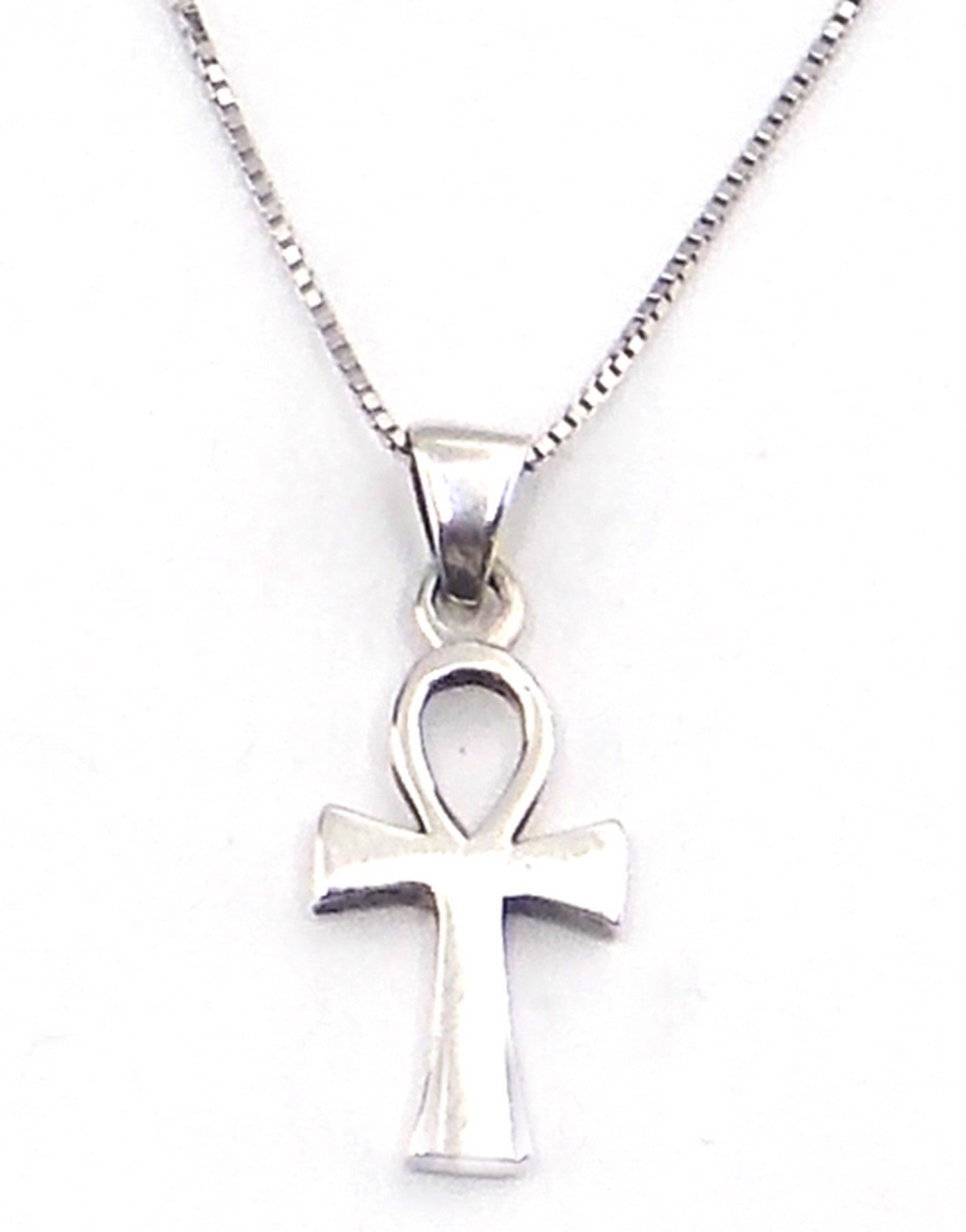 Colgante de plata de ley de Ankh de 25x11mm con cadena de 45cm