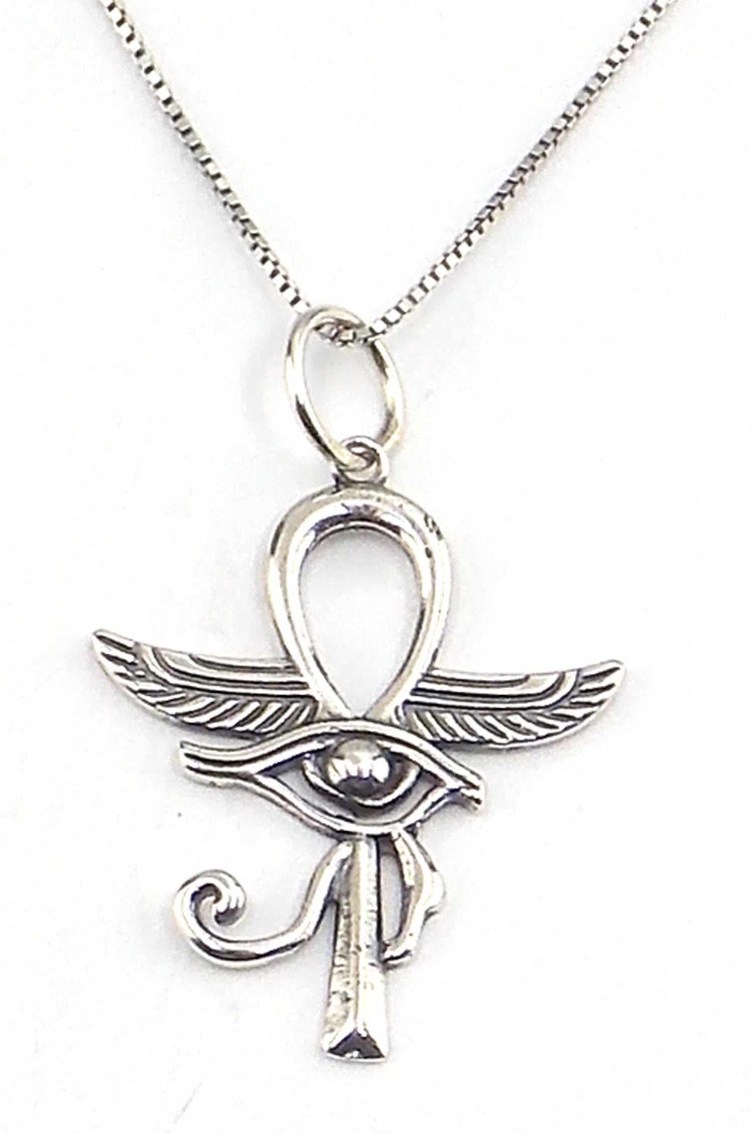 Colgante de plata de ley de Ankh de 30x25mm con cadena de 45cm