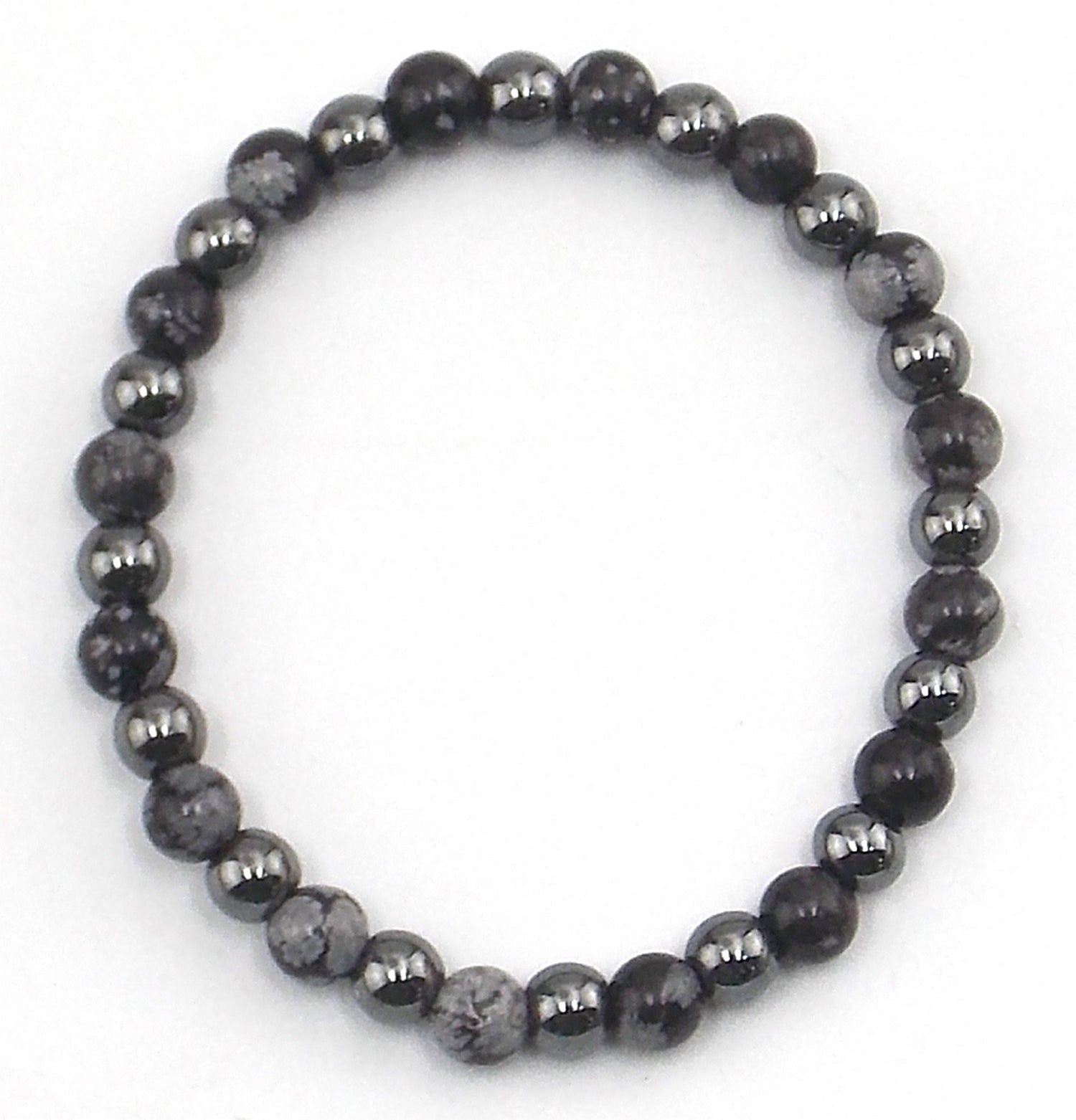Pulsera coraje y protección (Obsidiana nevada y Hematita)