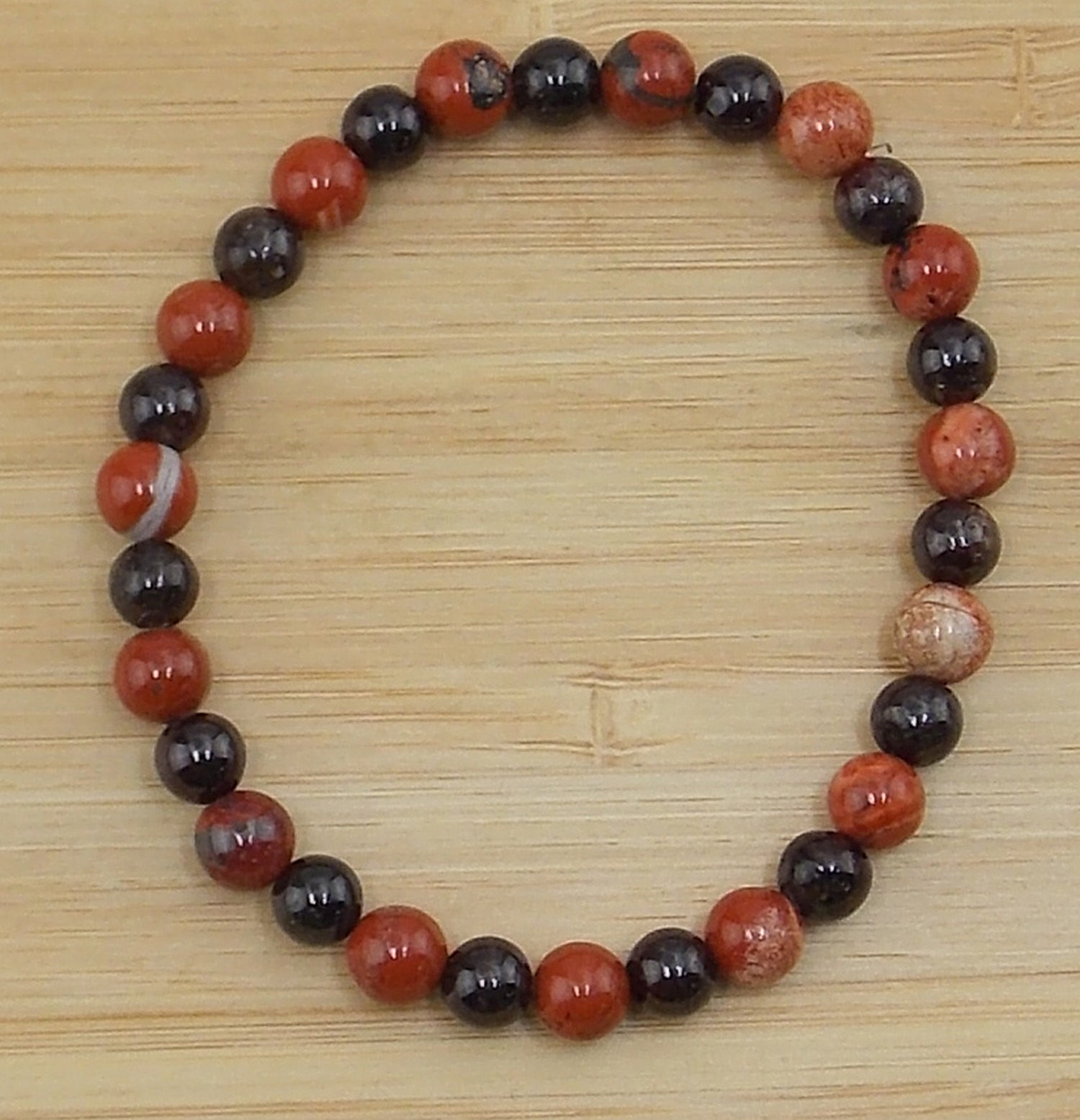 Pulsera fuerza vital (Granate y Jaspe rojo)