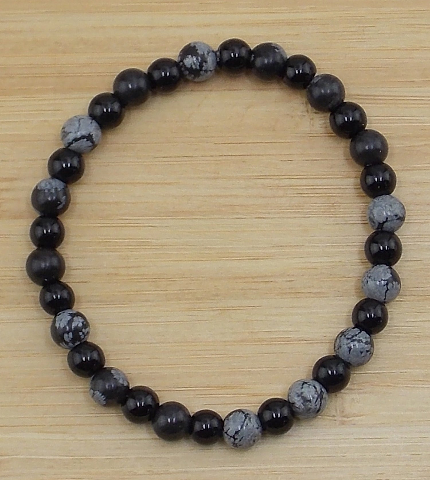 Pulsera alivio del estrés (Ónix y Obsidiana nevada)