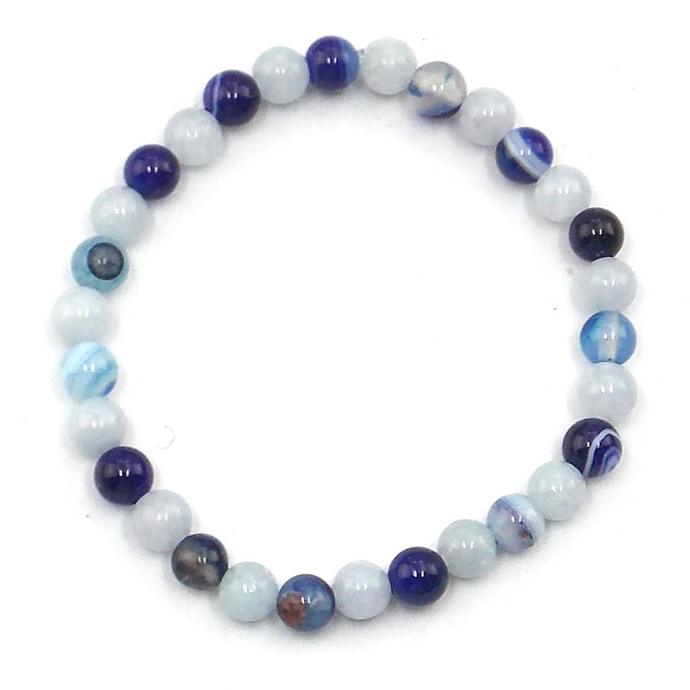Pulsera cielos despejados (Aguamarina y Ágata azul)