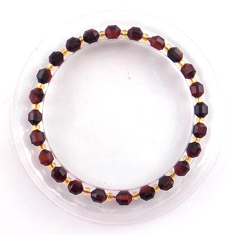 Pulsera de piedra natural de Ojo de tigre facetado de 5mm