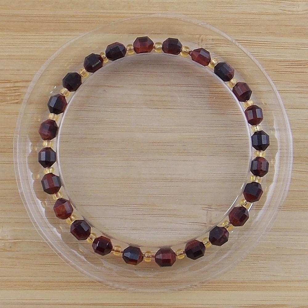 Pulsera de piedra natural de Ojo de tigre facetado de 5mm