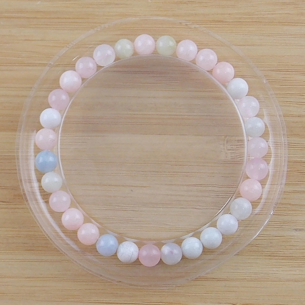 Pulsera de piedra natural de Morganita de 6mm