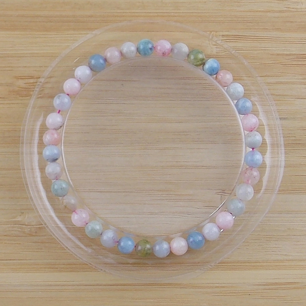 Pulsera de piedra natural de Morganita de 5mm
