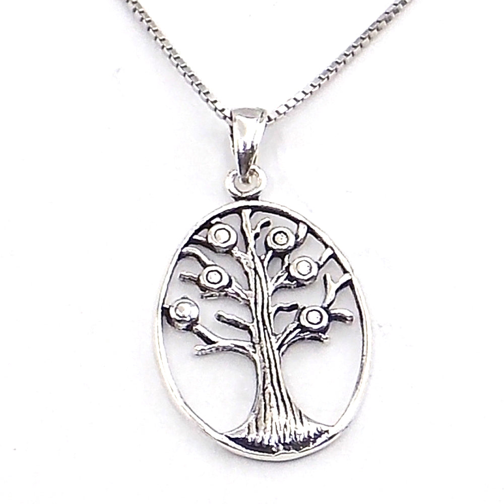 Colgante de plata de ley de Árbol de la vida de 21x17mm aprox. Con cadena de 45cm