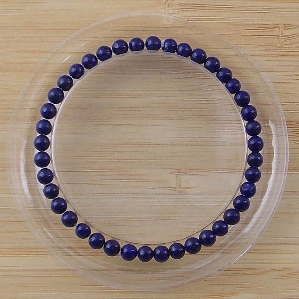 Pulsera de piedra natural de Lapislázuli de 4mm