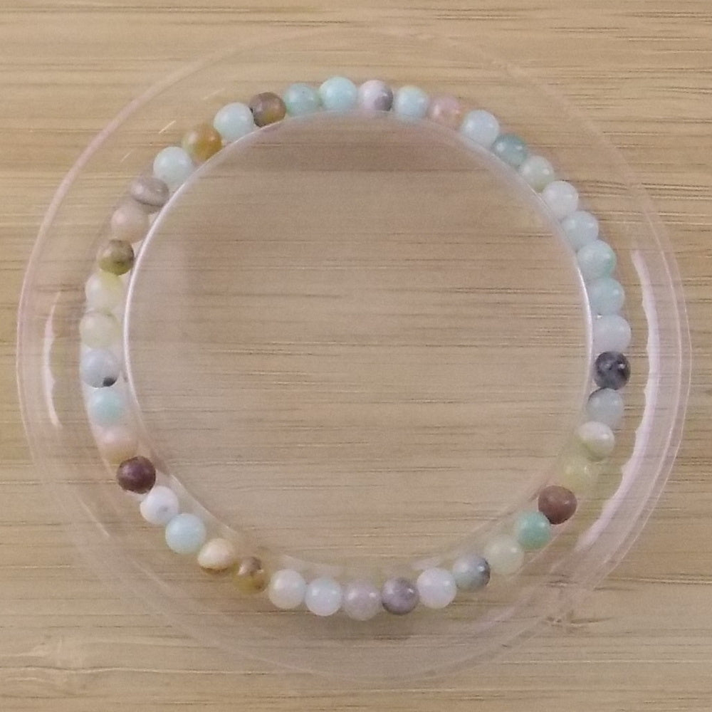 Pulsera de piedra natural de Amazonita de 4mm