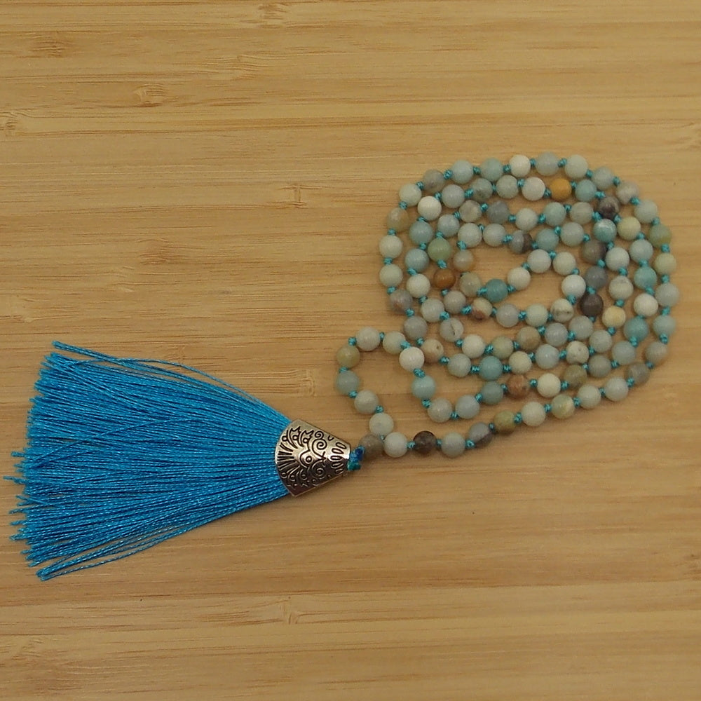 Jap Mala de 108 ctas. de 6mm de piedra natural de Amazonita