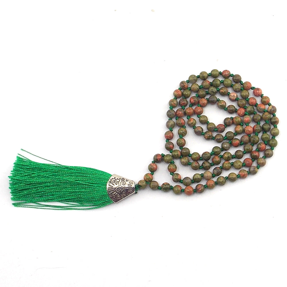 Jap Mala de 108 ctas. de 6mm de piedra natural de Unakita