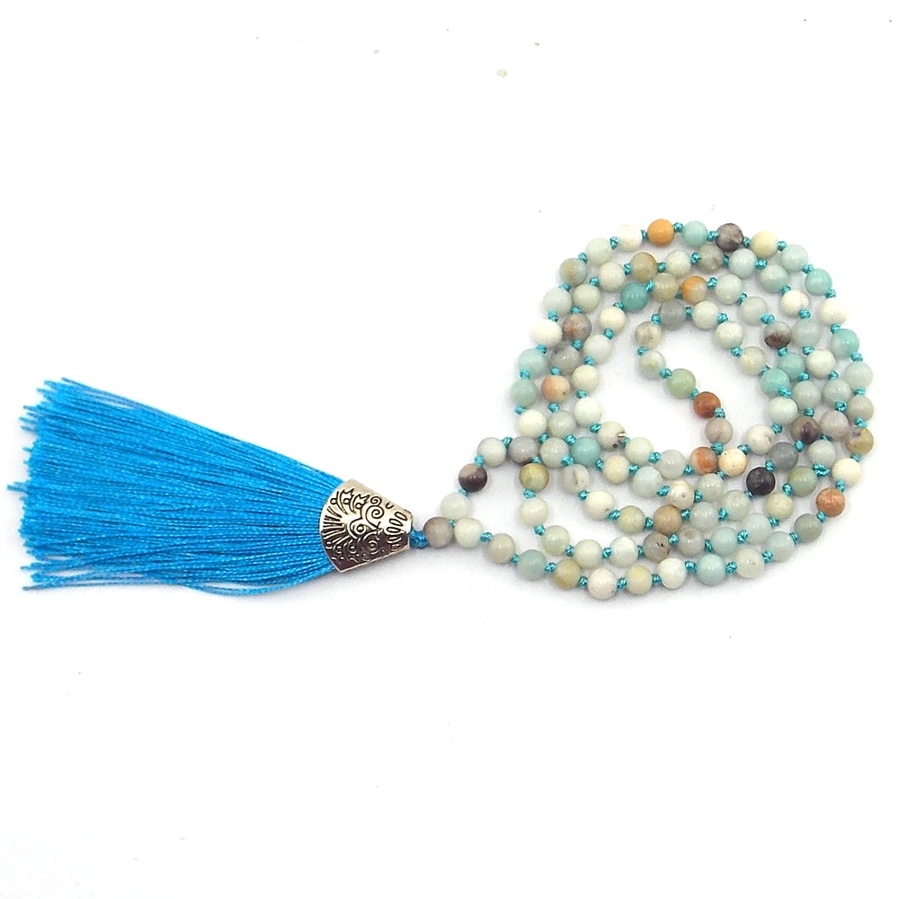 Jap Mala de 108 ctas. de 6mm de piedra natural de Amazonita