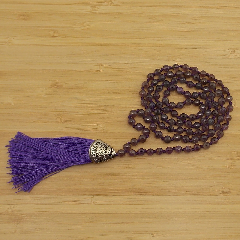 Jap Mala de 108 ctas. de 6mm de piedra natural de Amatista