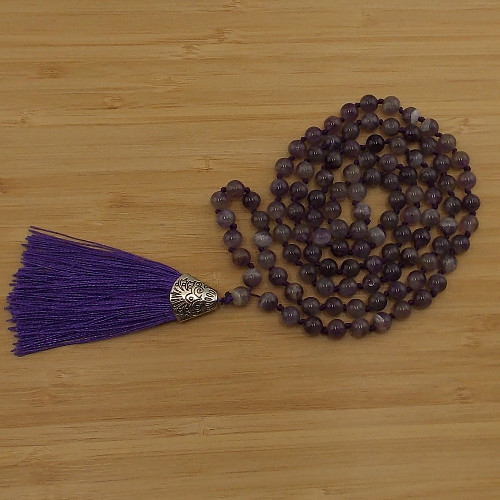Jap Mala de 108 ctas. de 8mm de piedra natural de Amatista