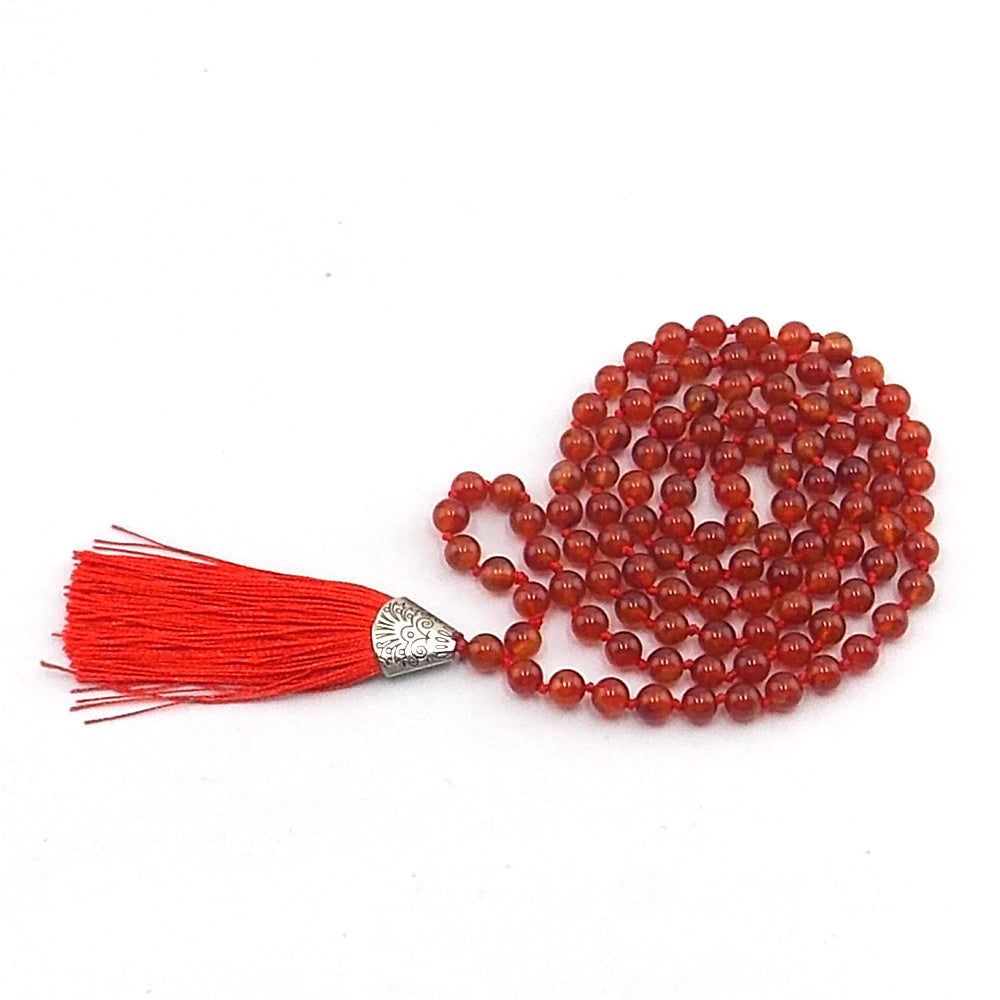 Jap Mala de 108 ctas. de 8mm de piedra natural de Carneola