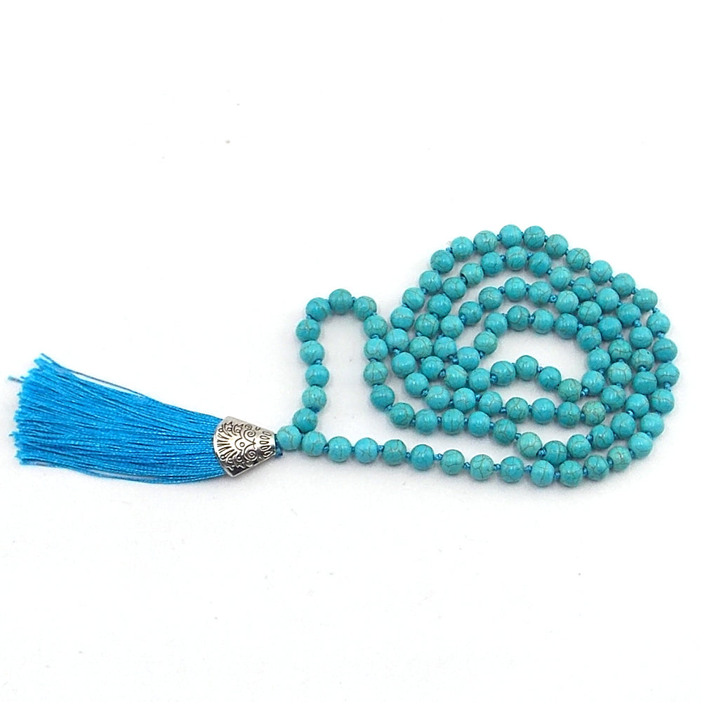 Jap Mala de 108 ctas. de 8mm de piedra natural de Turquesa
