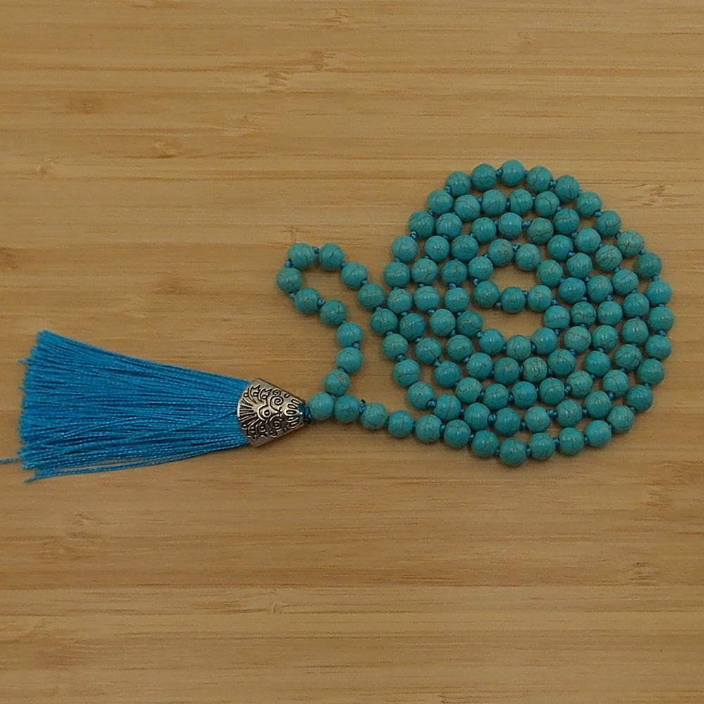 Jap Mala de 108 ctas. de 8mm de piedra natural de Turquesa