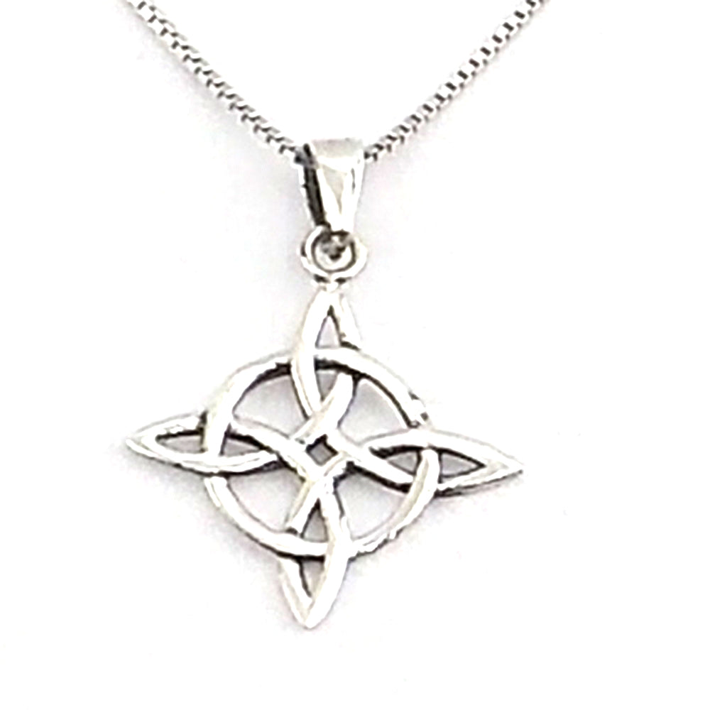 Colgante de plata de ley de Nudo de bruja de 21X19mm aprox. Con cadena de 45cm