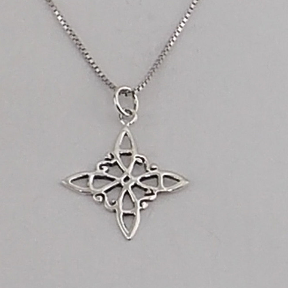 Colgante de plata de ley de Nudo de bruja de 21X18mm aprox. Con cadena de 45cm