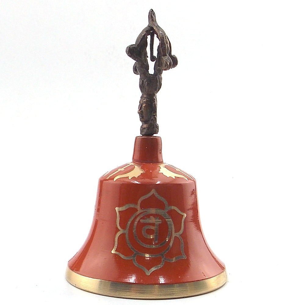 Campana tibetana con simbolo de chakra Svadisthana de 150x90mm aprox.