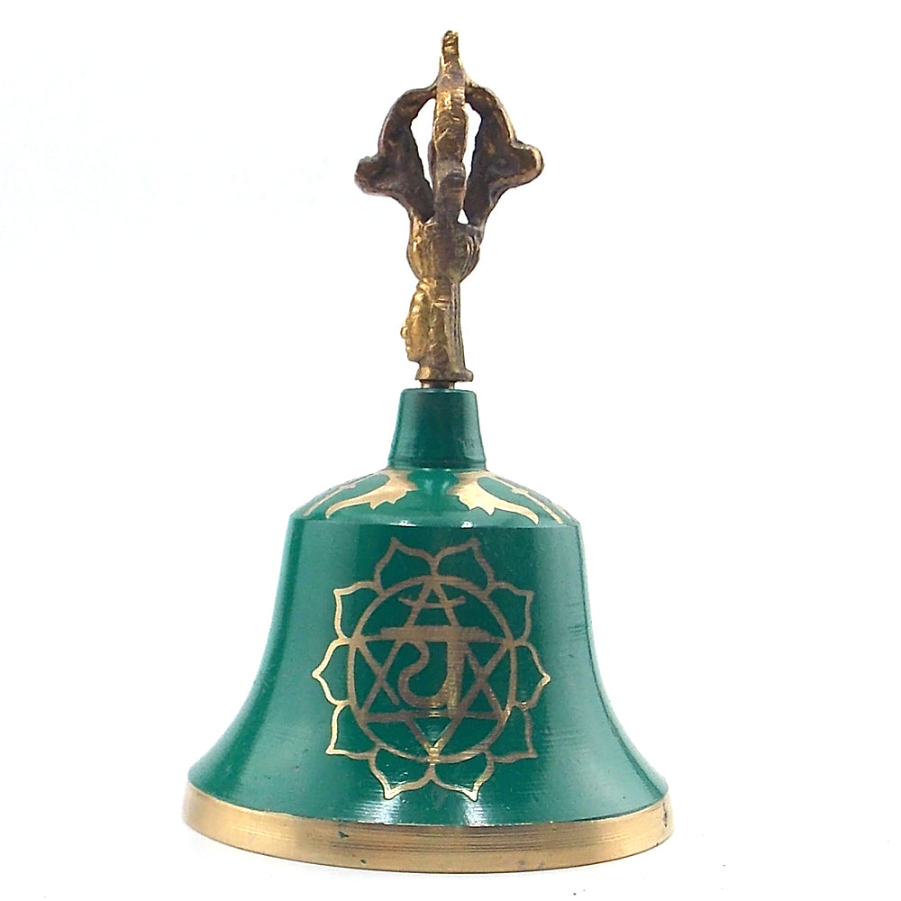 Campana tibetana con simbolo de chakra Anatana de 150x90mm aprox.