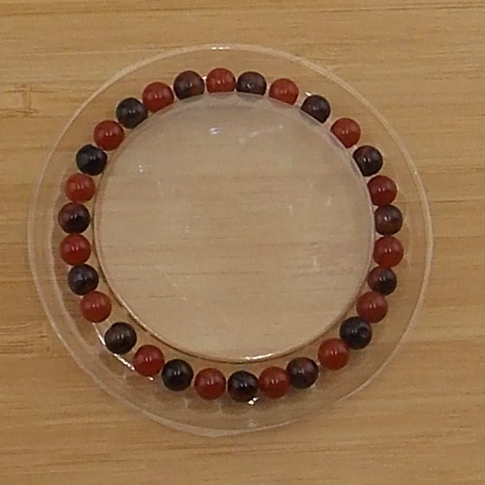 Pulsera de estacion de motivacion (Carneola y Ojo de tigre)