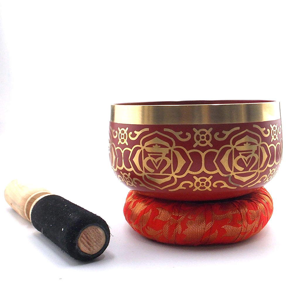 Cuenco tibetano de los 7 Chakras con símbolo de Muldhara de 130mm aprox.