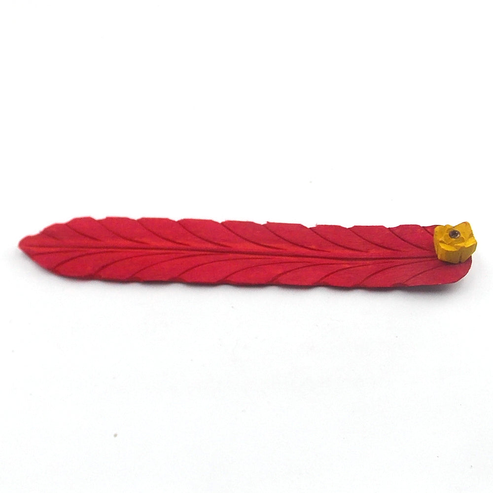 Porta incienso de hoja (rojo)