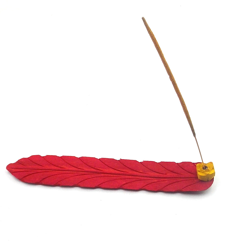 Porta incienso de hoja (rojo)