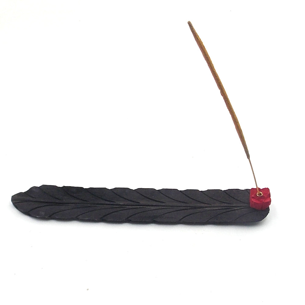 Porta incienso de hoja (negro)