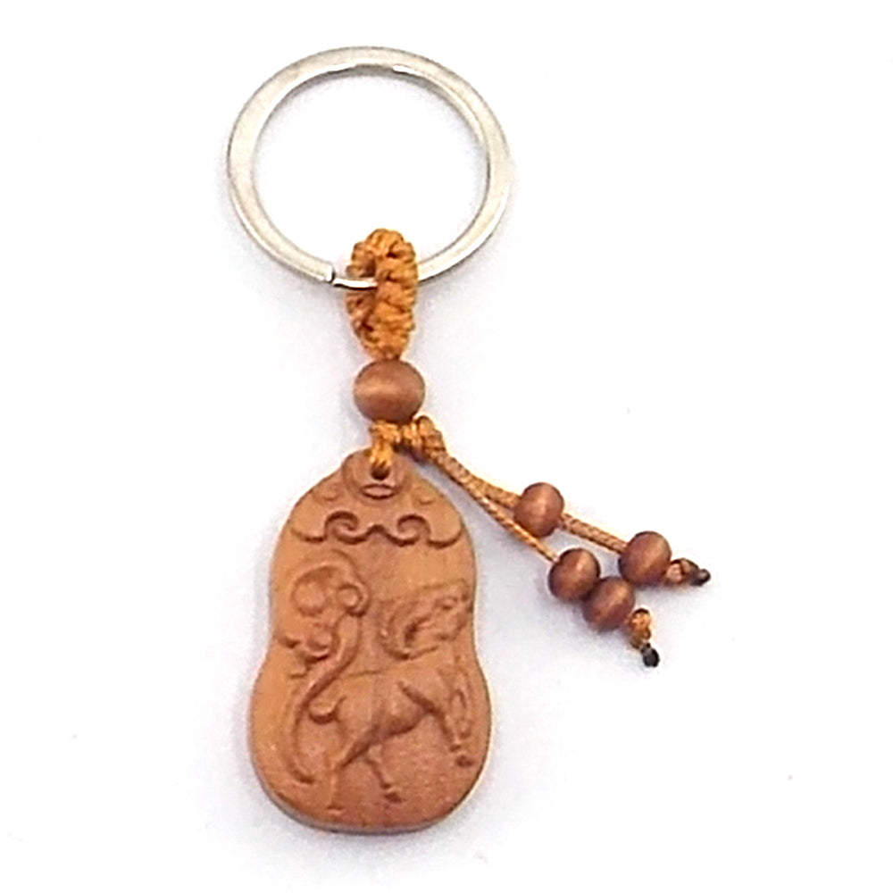 Llavero de madera de cabra (horoscopo chino)