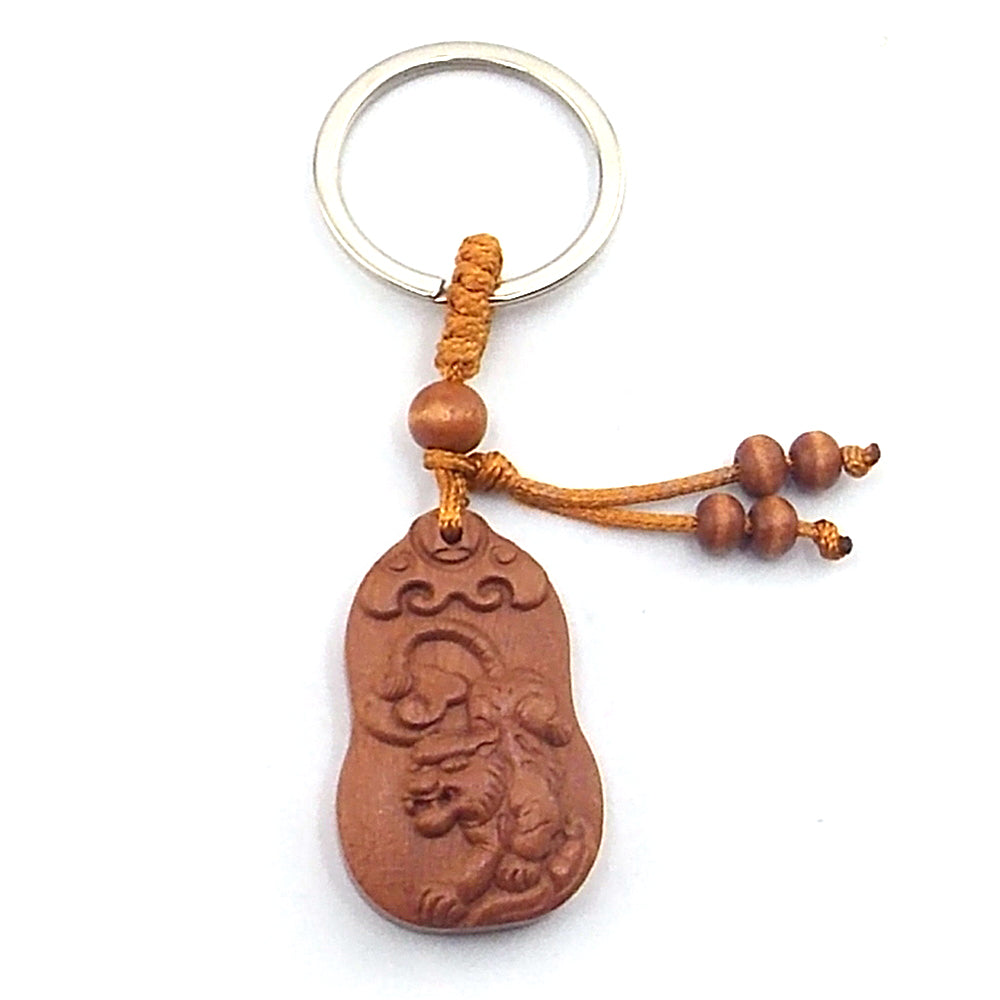 Llavero de madera de tigre (horoscopo chino)