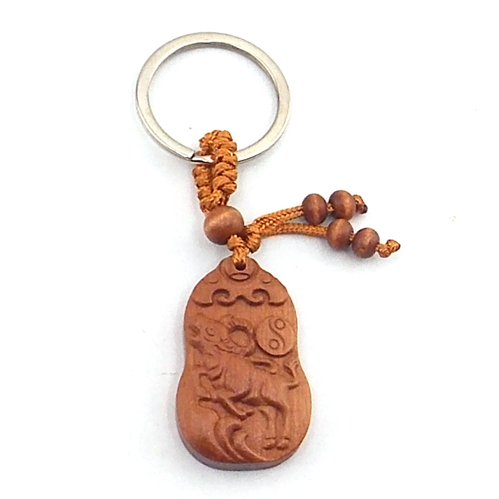 Llavero de madera de buey (horoscopo chino)