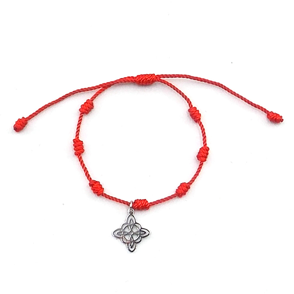 Pulsera de 7 nudos de nudo de bruja de acero