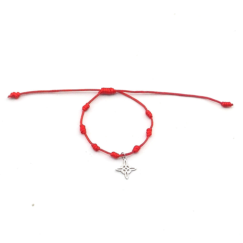 Pulsera de 7 nudos de nudo de bruja de acero