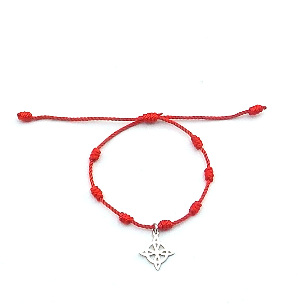 Pulsera de 7 nudos de nudo de bruja de acero