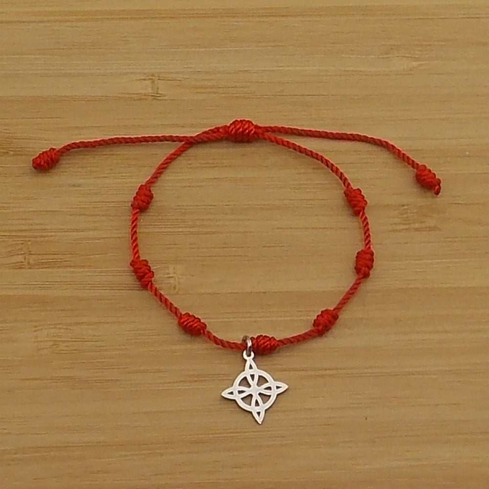 Pulsera de 7 nudos de nudo de bruja de acero
